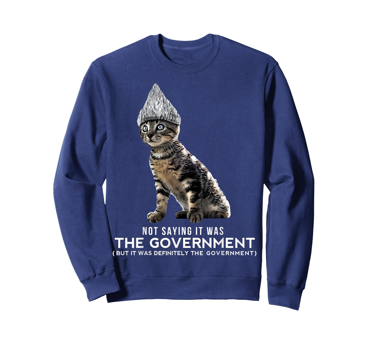 Funny Conspiracy Cat Tin Foil Hat Government Shirt Gift Men T-Shirt