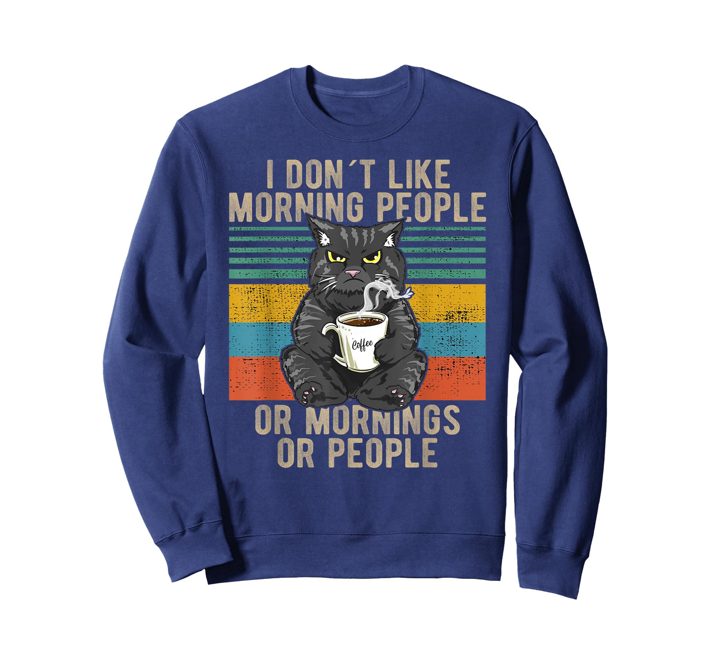 I Hate Morning People And Mornings And People Coffee Cat T-Shirt