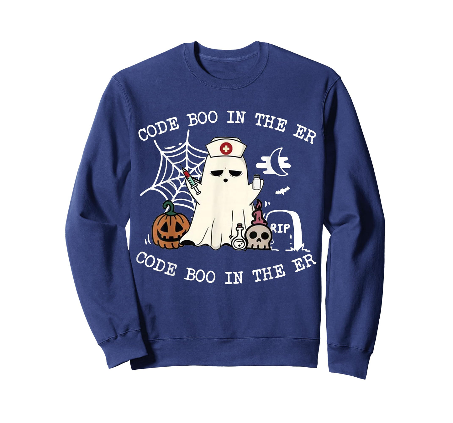 Code Boo in The ER Emergency Room Nurse Spooky Halloween T-Shirt