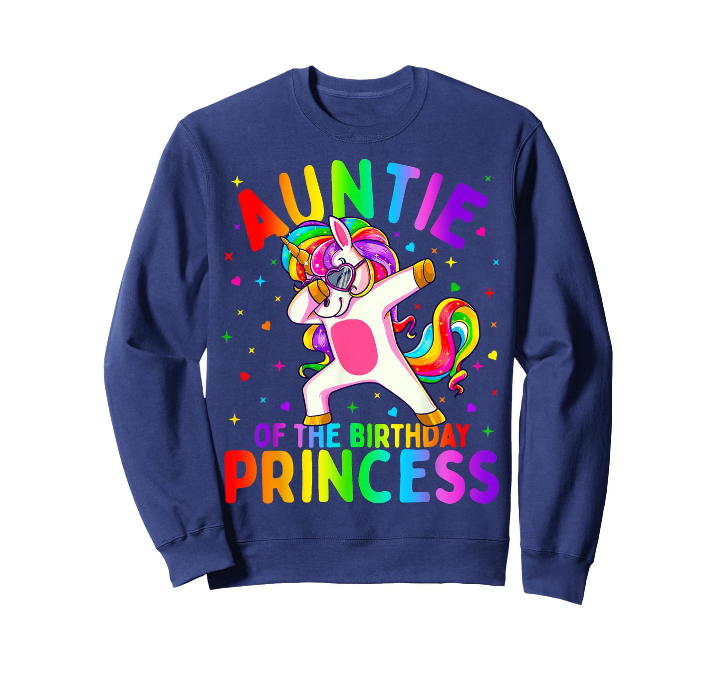 Auntie of The Birthday Princess Girl Dabbing Unicorn Aunt T-Shirt Small