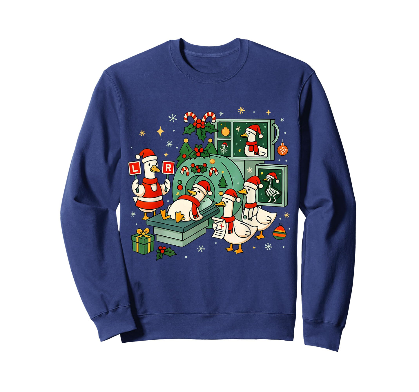 Funny Radiology Christmas Silly Goose Santa CT Tech MRI Tech T-Shirt