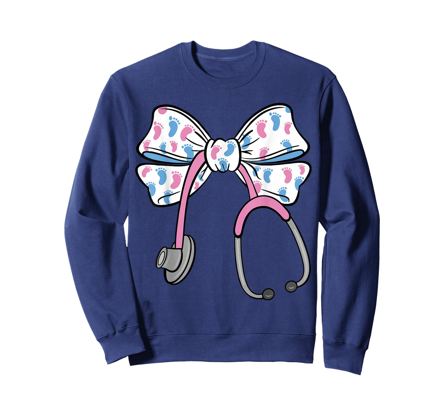 Cute Coquette Bow Stethoscope L&D Labor and Delivery Nurse T-Shirt