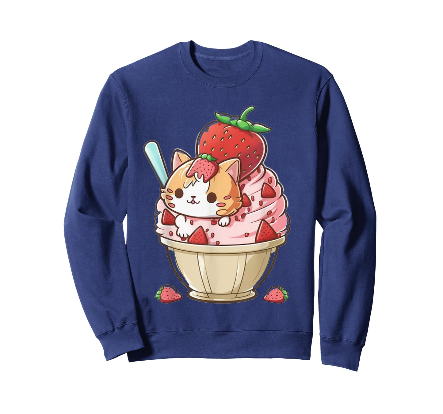 Strawberry Ice Cream Sundae Kitten Gelato Berry Cat Sorbet T-Shirt