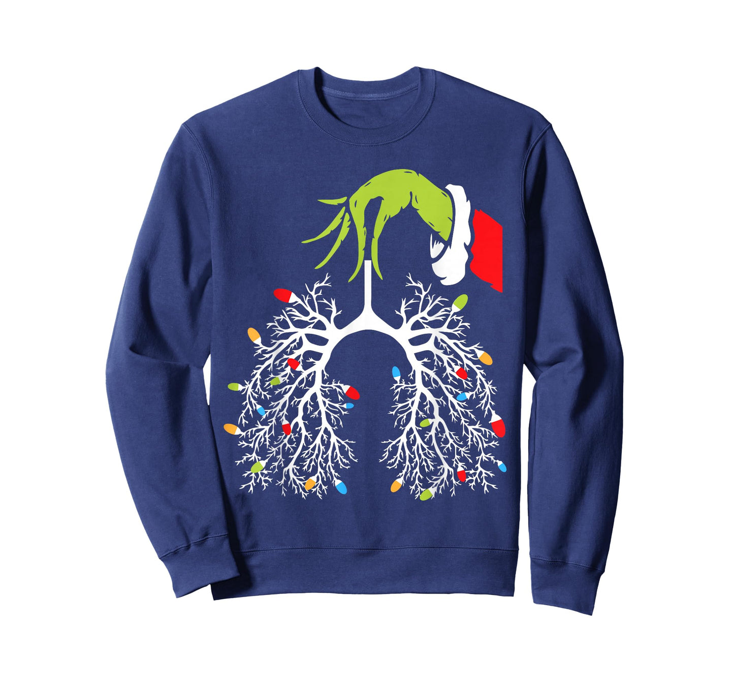 Christmas Nurse Lung Xmas Lights Funny Pulmonologist Xmas T-Shirt