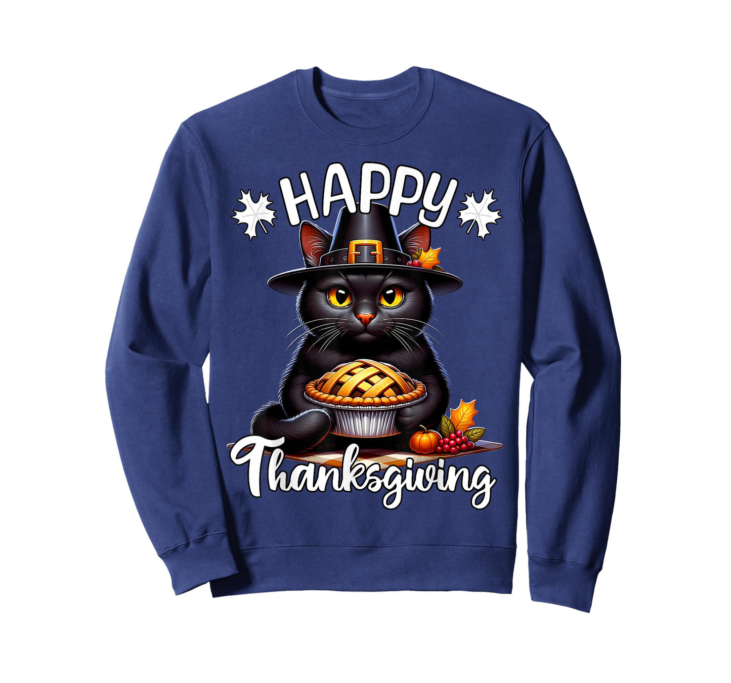 Black Cat Happy Thanksgiving Black Cat T-Shirt