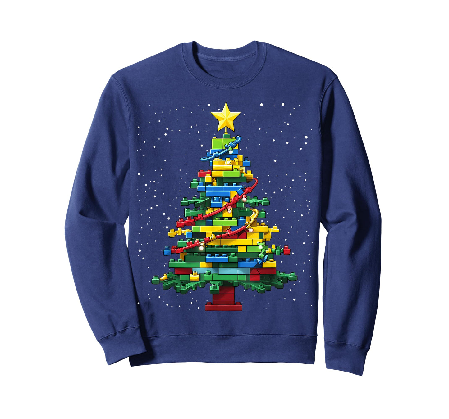 Christmas Tree Block Brick Building Xmas Master Builder Kids T-Shirt