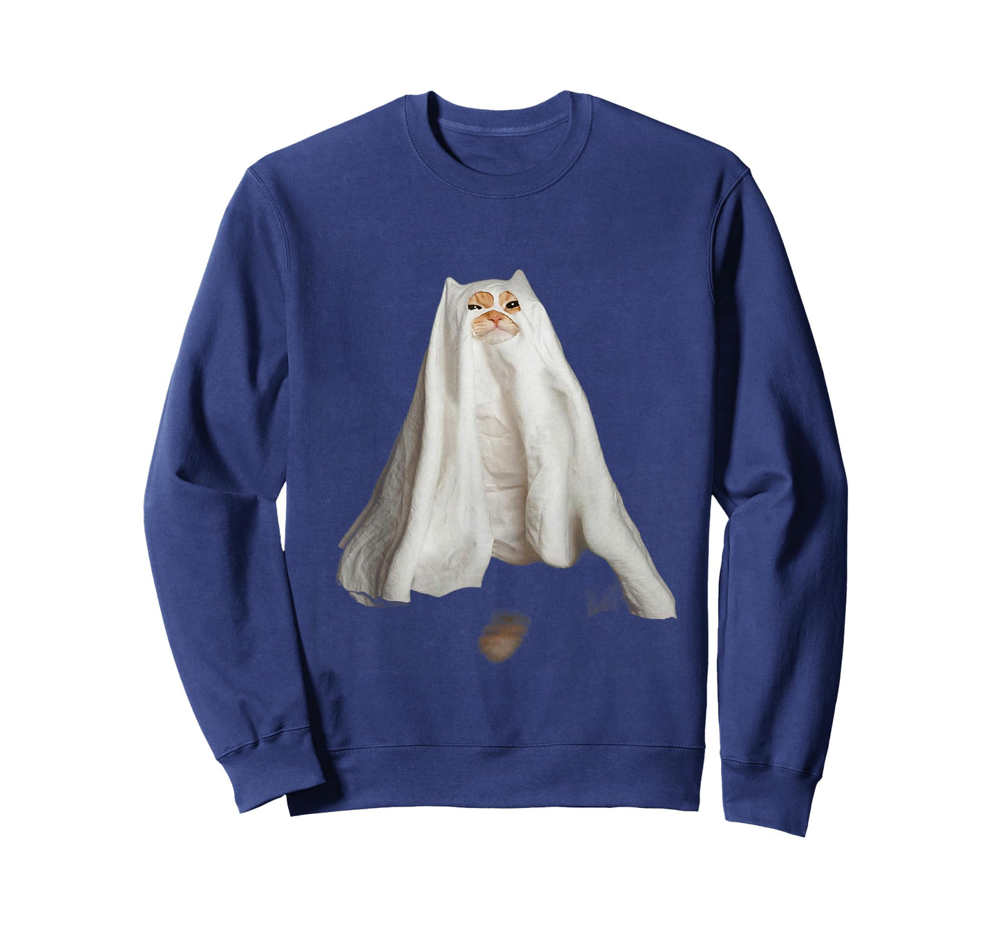 Ghost Cat Meme Funny Halloween Men Women Kids T-Shirt