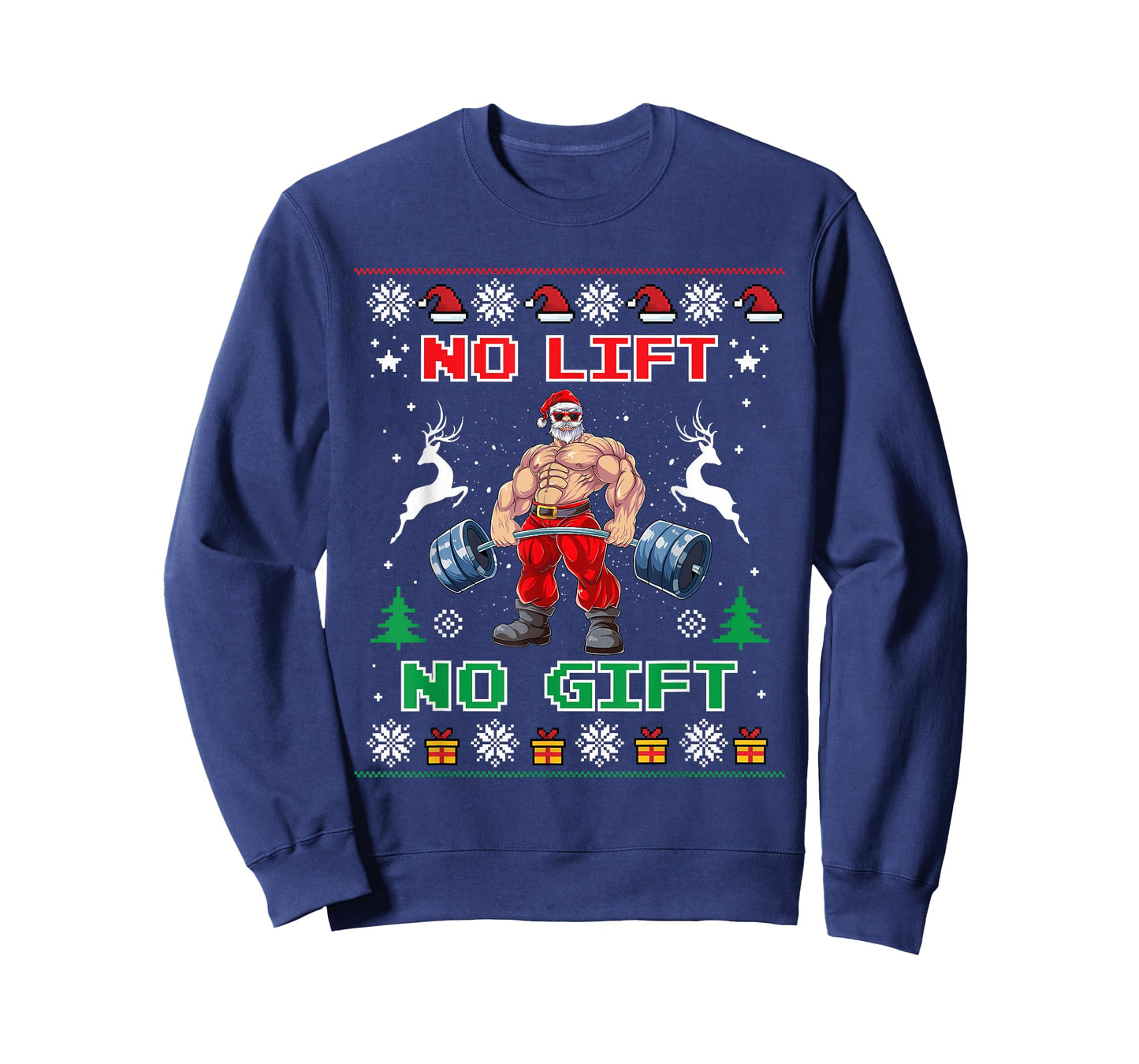 No Lift No Gift Weightlifting Fitness Christmas Bodybuilding T-Shirt