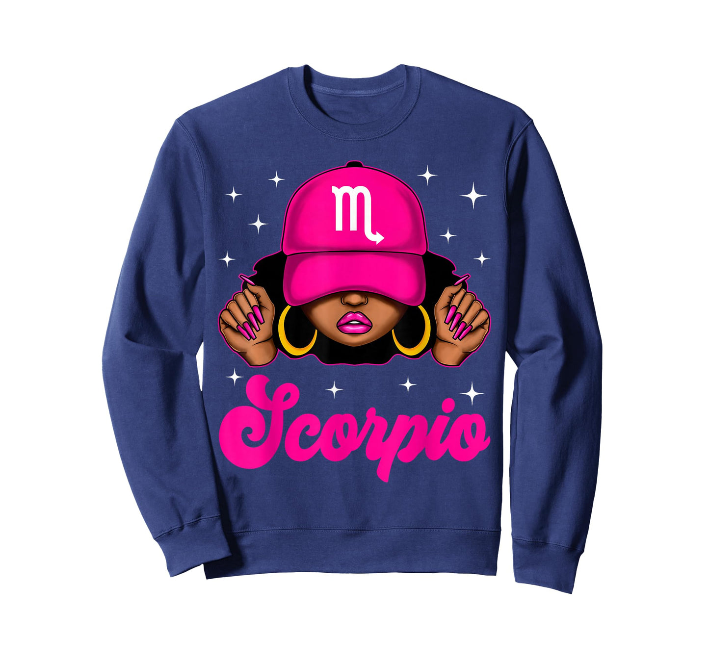 Scorpio Girl Sassy Black Woman with Cap Zodiac Birthday T-Shirt