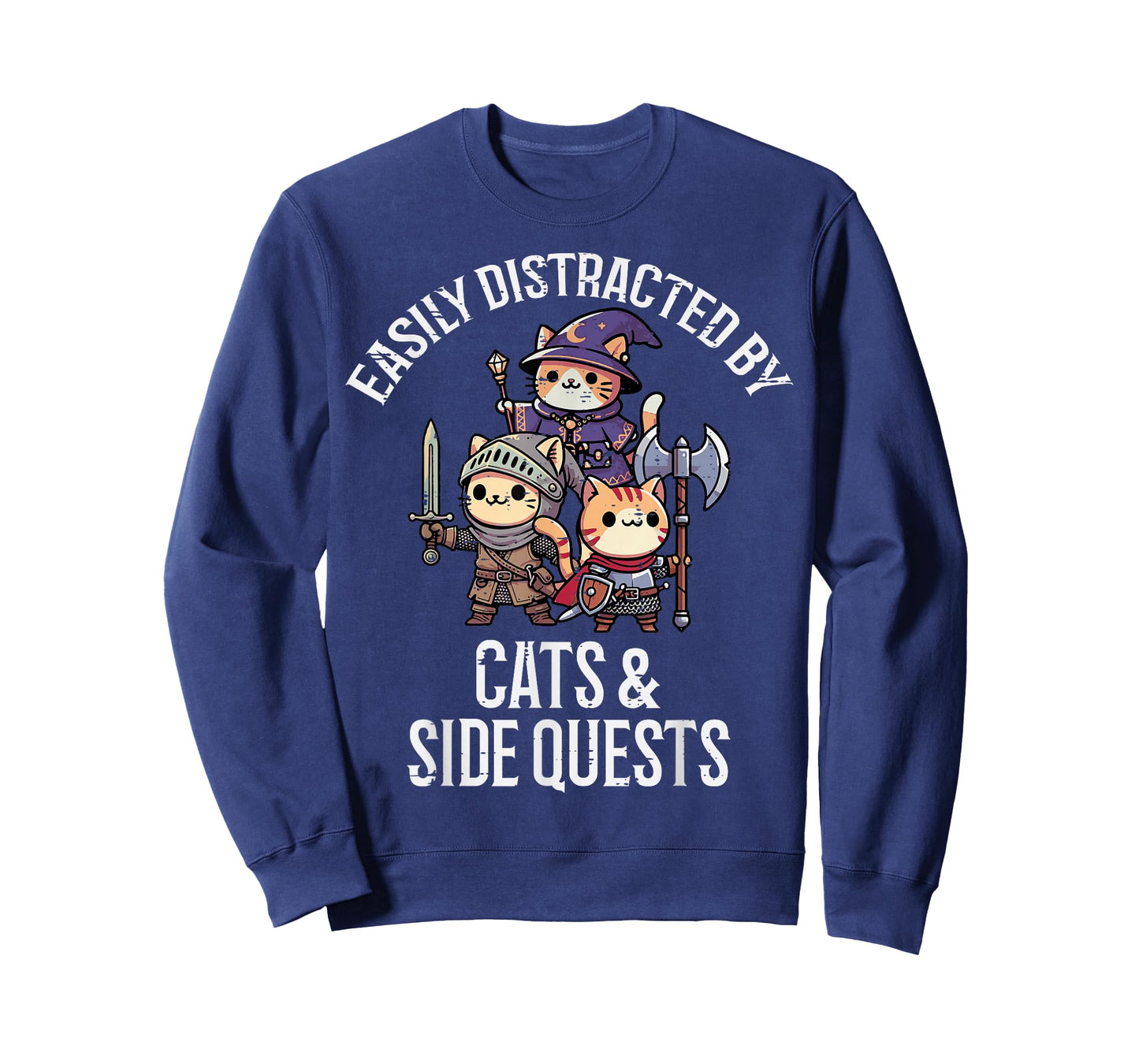 Gamer Easily Distracted by Cats Side Quests Men Boys Kids T-Shirt