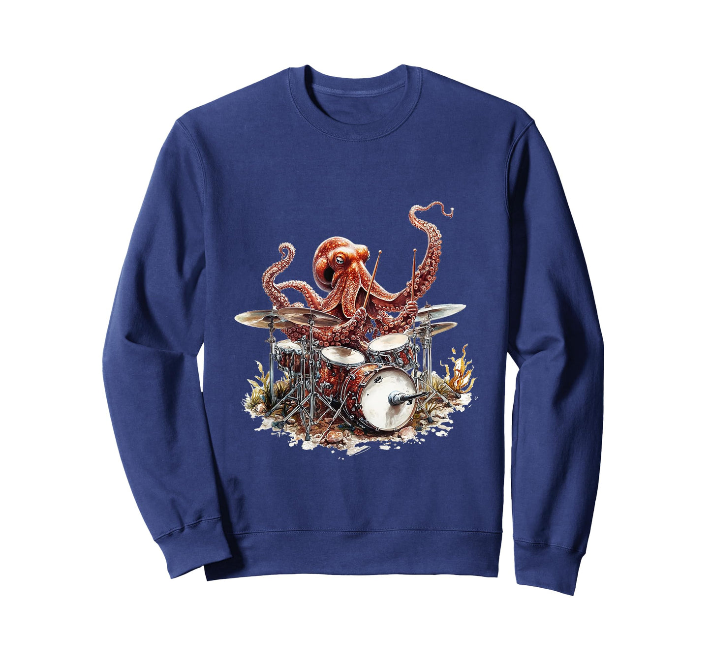 Octopus Playing Drums Sea Music Fun T-Shirt