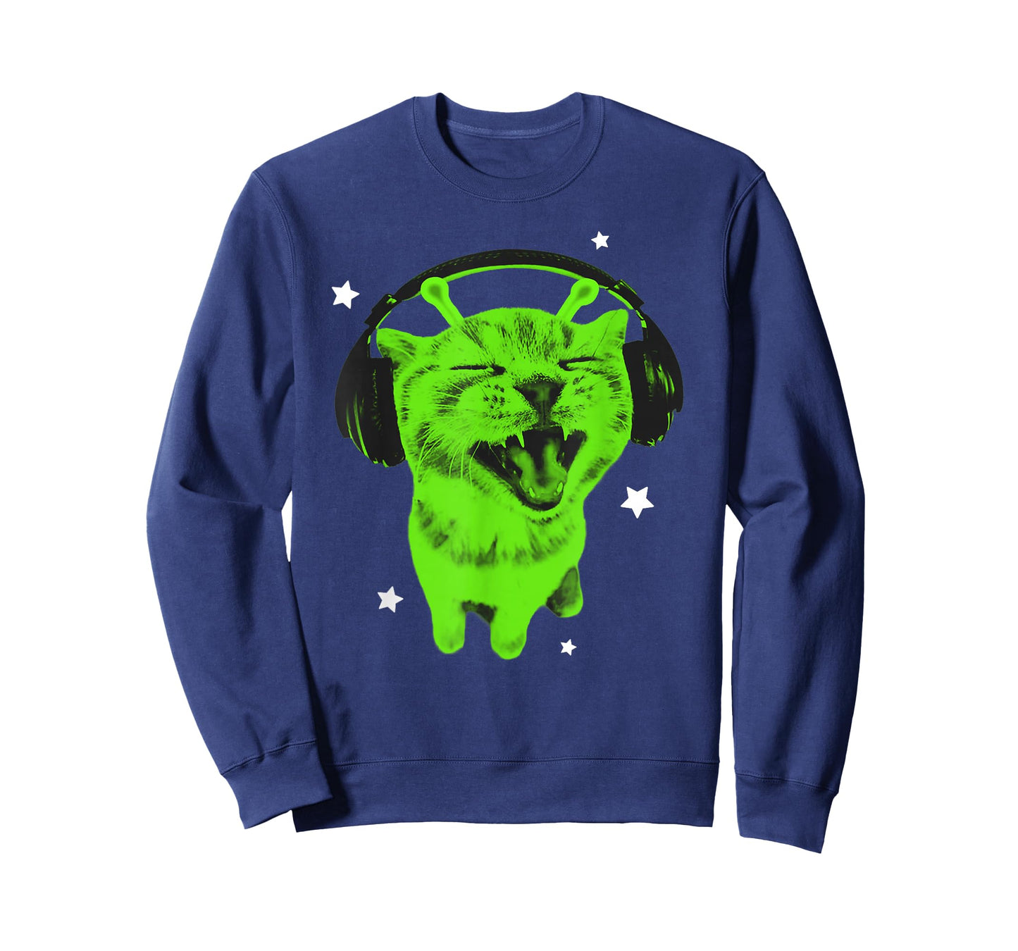 Funny Y2K Alien Cat Meme Retro Silly Cat Vintage Space Kitty T-Shirt