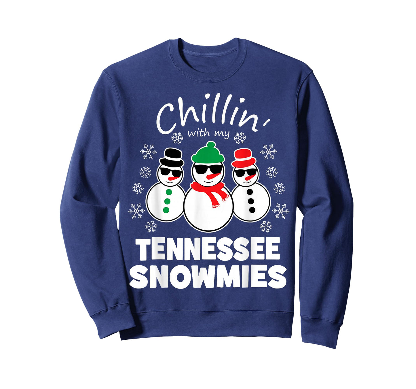 Chillin With My Tennessee Snowmies Funny Christmas T-Shirt