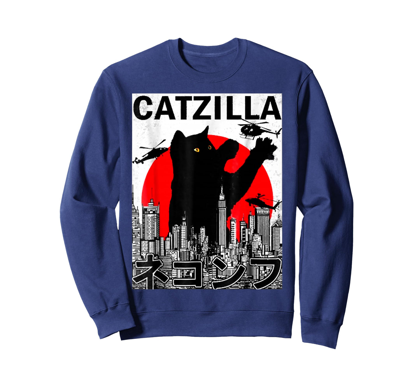 Catzilla Cute Art Japanese Cat Stuff for Cat Lover Mom Dad T-Shirt