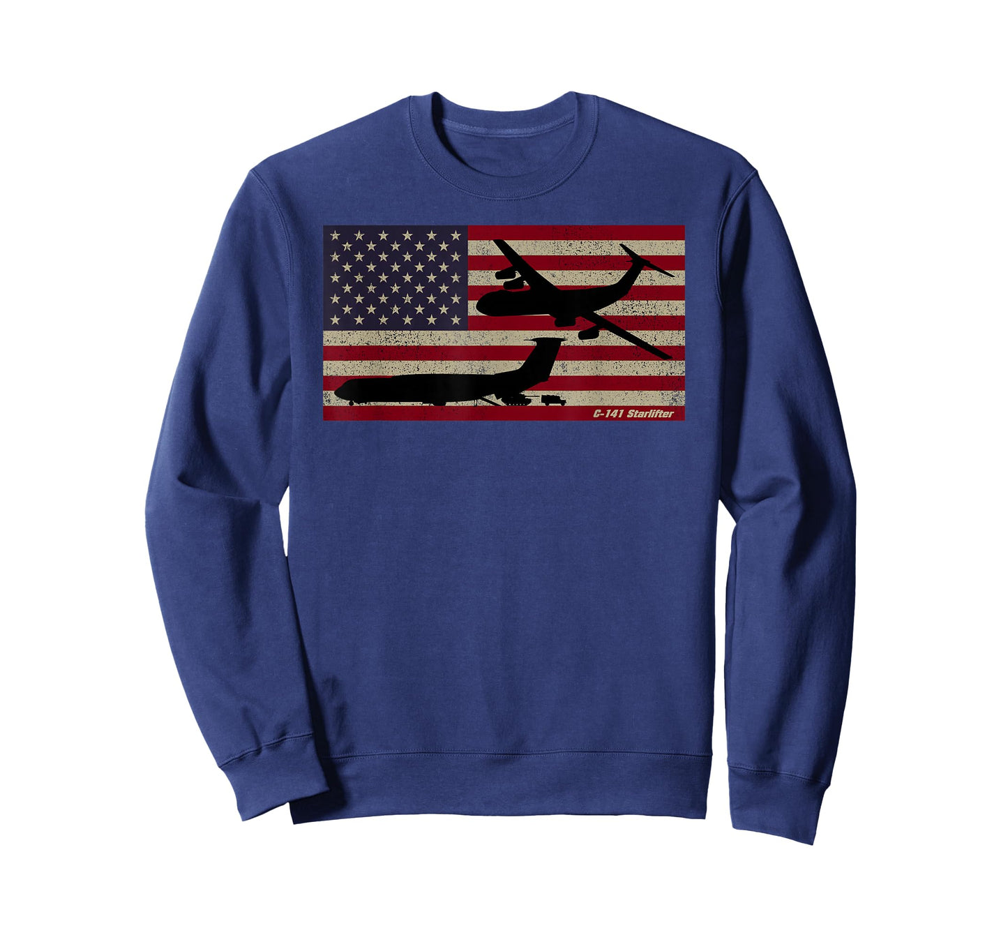 C-141 Starlifter American Airlifter Plane Patriotic USA Flag T-Shirt