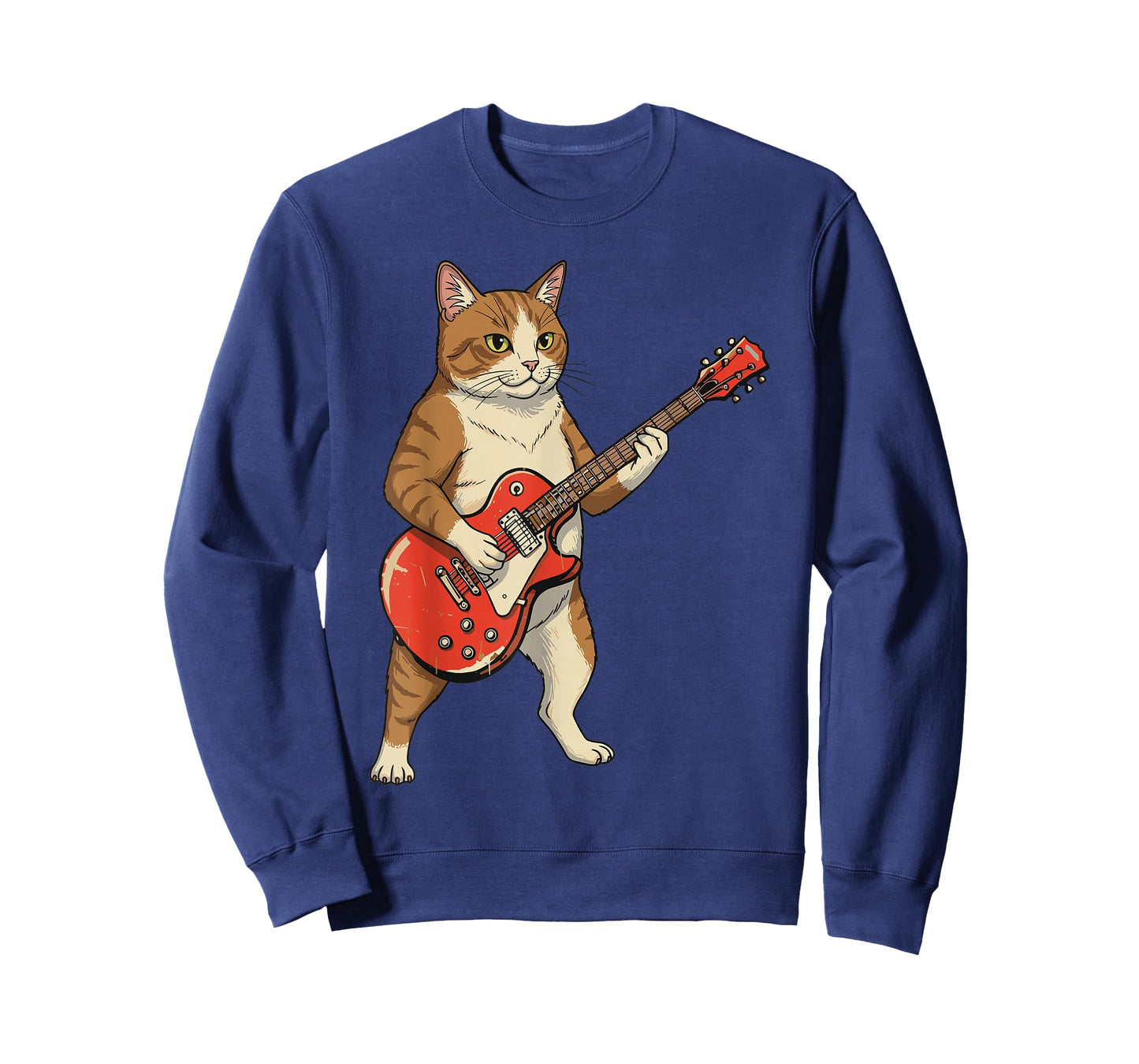 Guitar Cat Rock Music Funny Animal Lover Men Women Kids T-Shirt