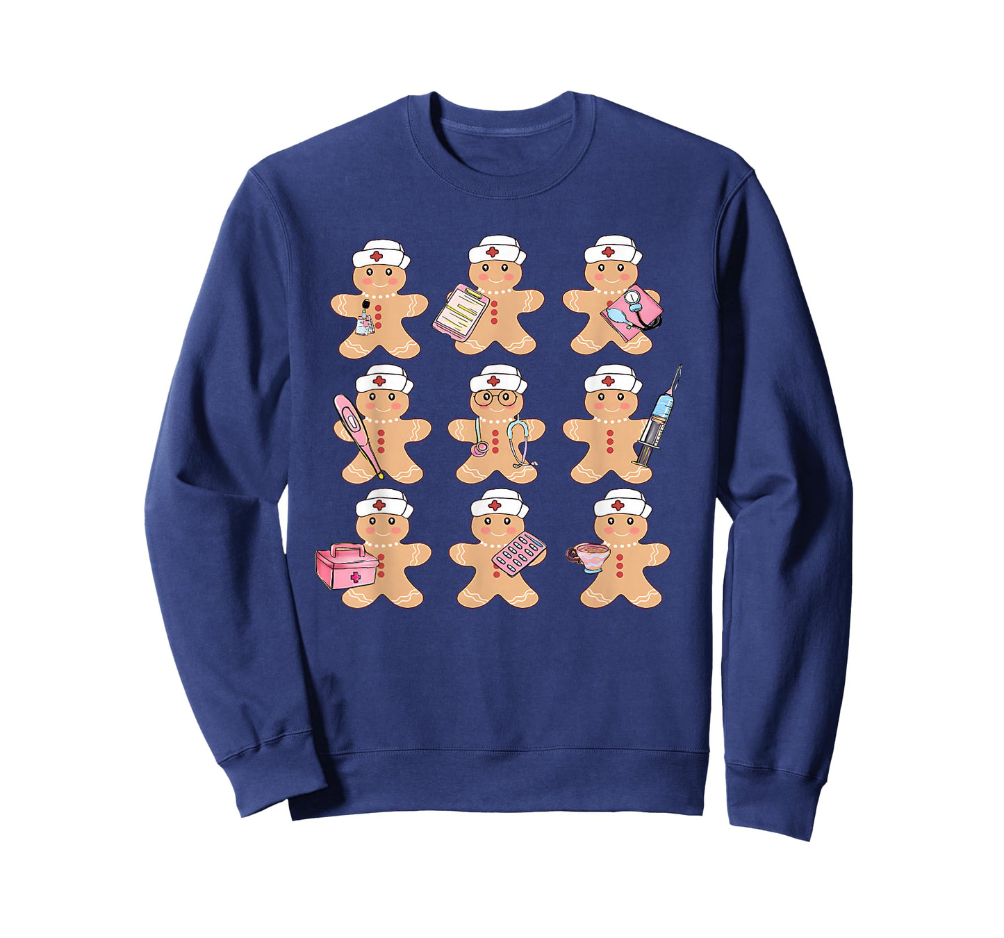 Cute Nurse Gingerbread Christmas Design Holiday Medical Art T-Shirt