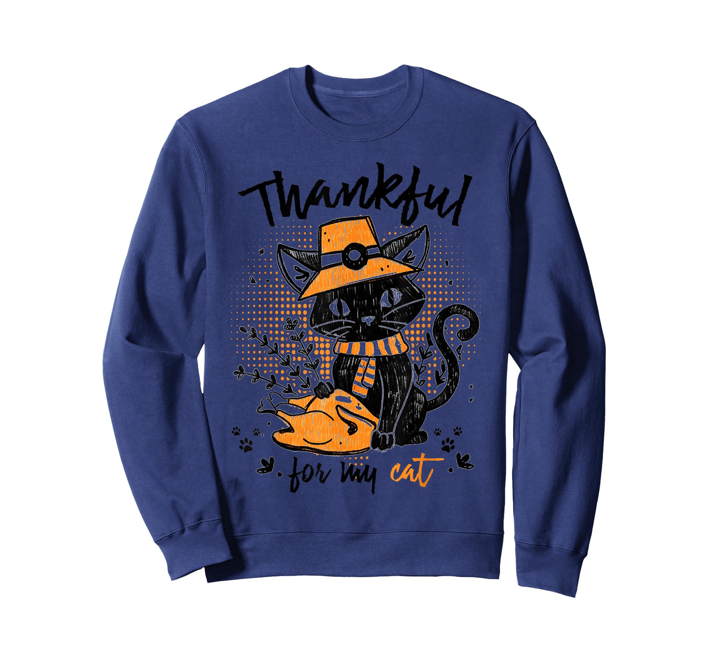 Thankful For My Cat Thanksgiving Cat Lover Gift T-Shirt