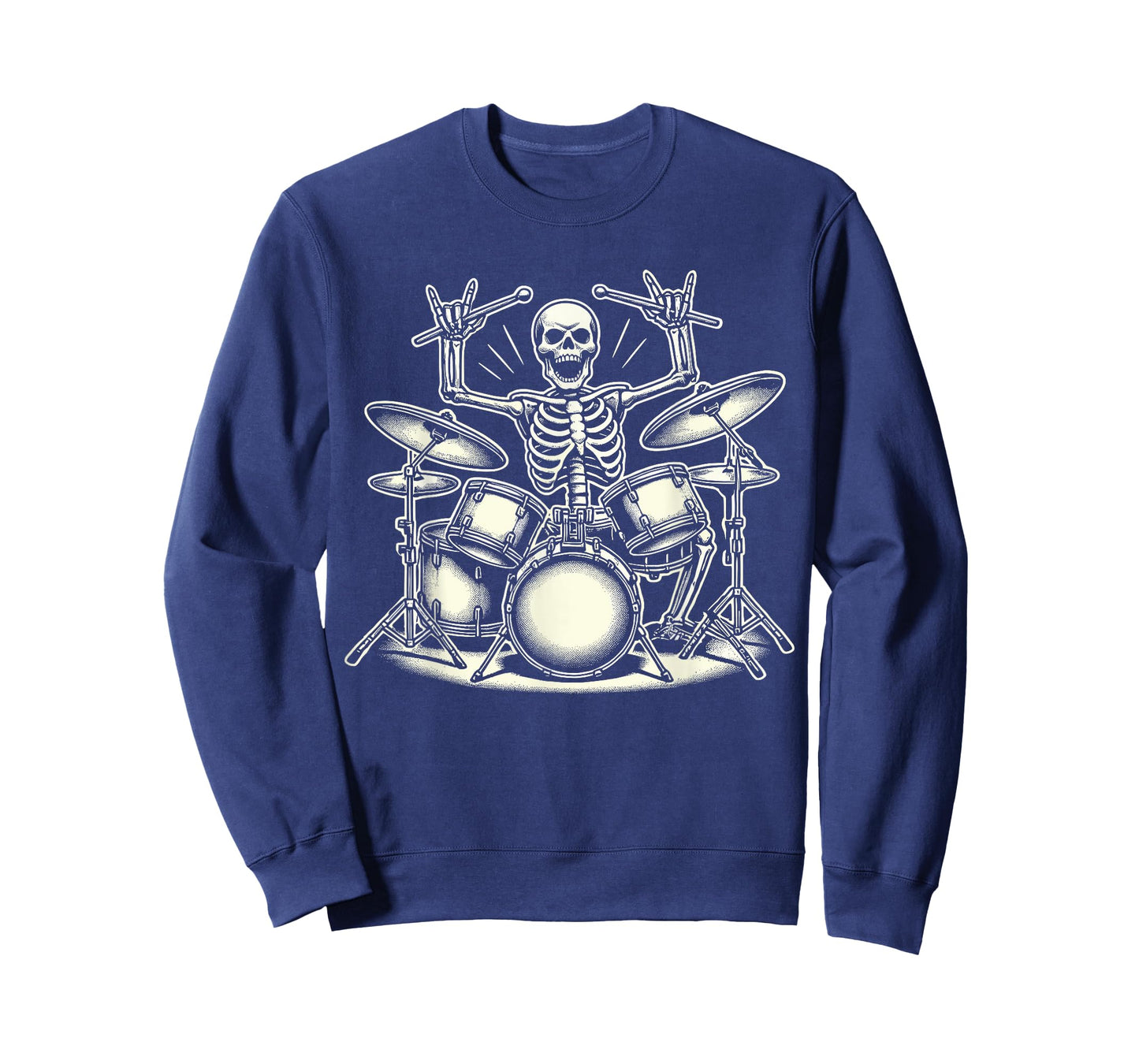 Skeleton Drummer Halloween Rock N Roll Drumming Music Lovers T-Shirt