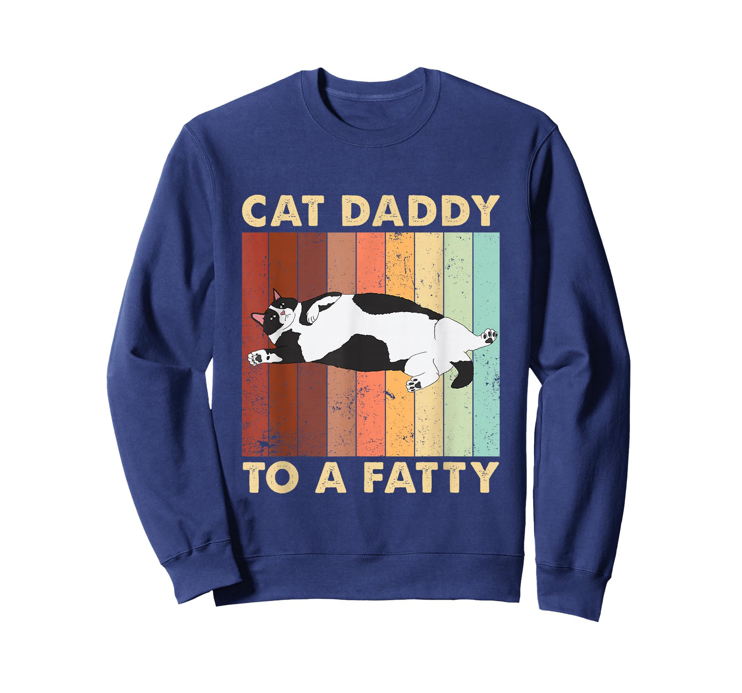 Retro Fat Chonk Dad Tee Funny Cat Daddy to A Fatty T-Shirt