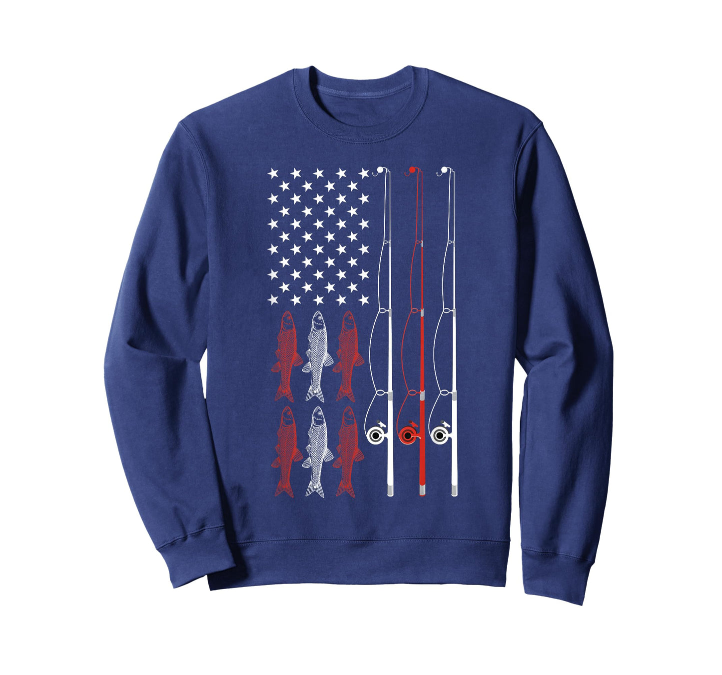 USA Flag Fishing Shirt Dad Grandpa Retro Fishing Dad T-Shirt