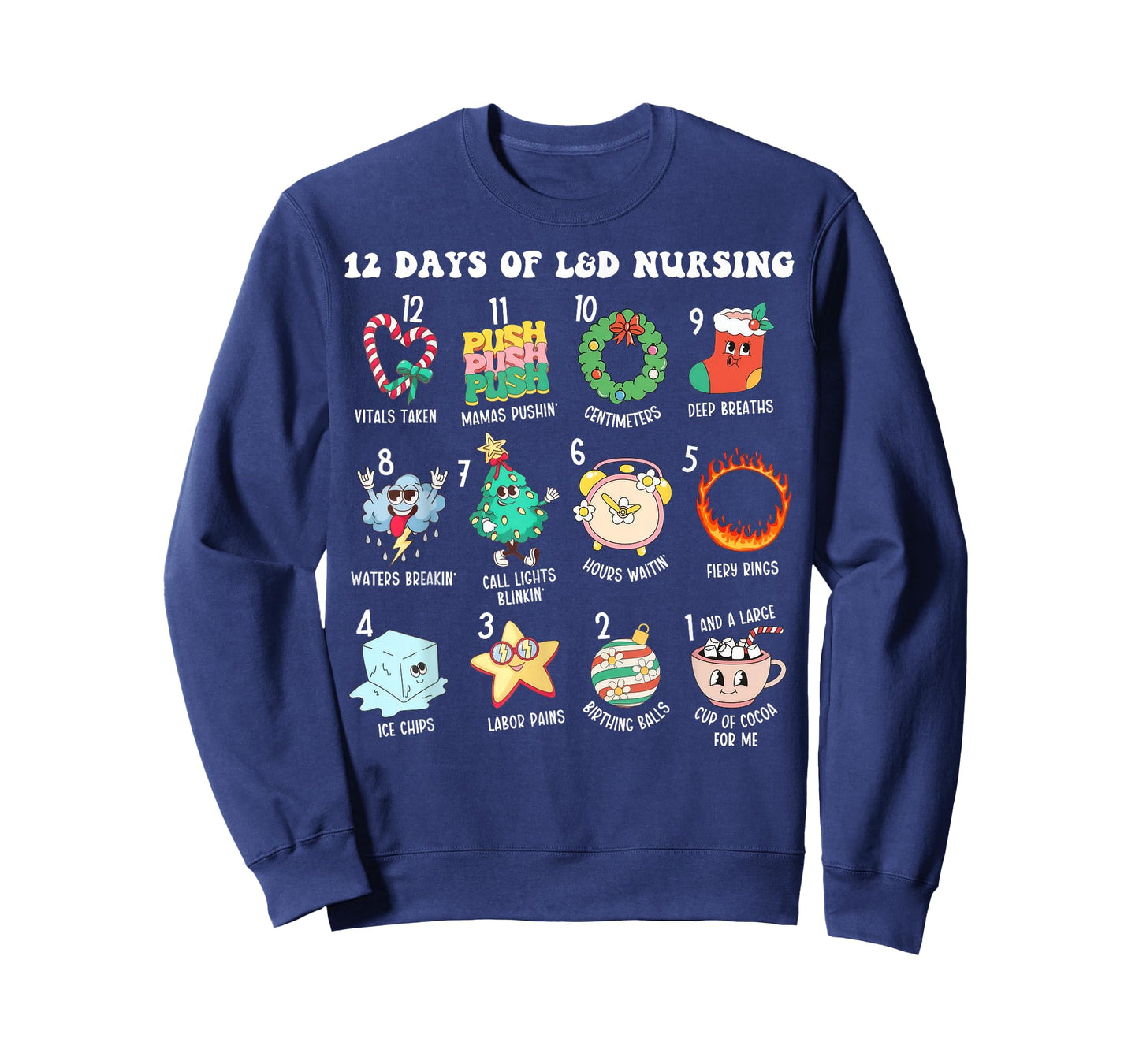 12 Days Of L&D Unit Nursing Labor & Delivery Nurse Christmas T-Shirt
