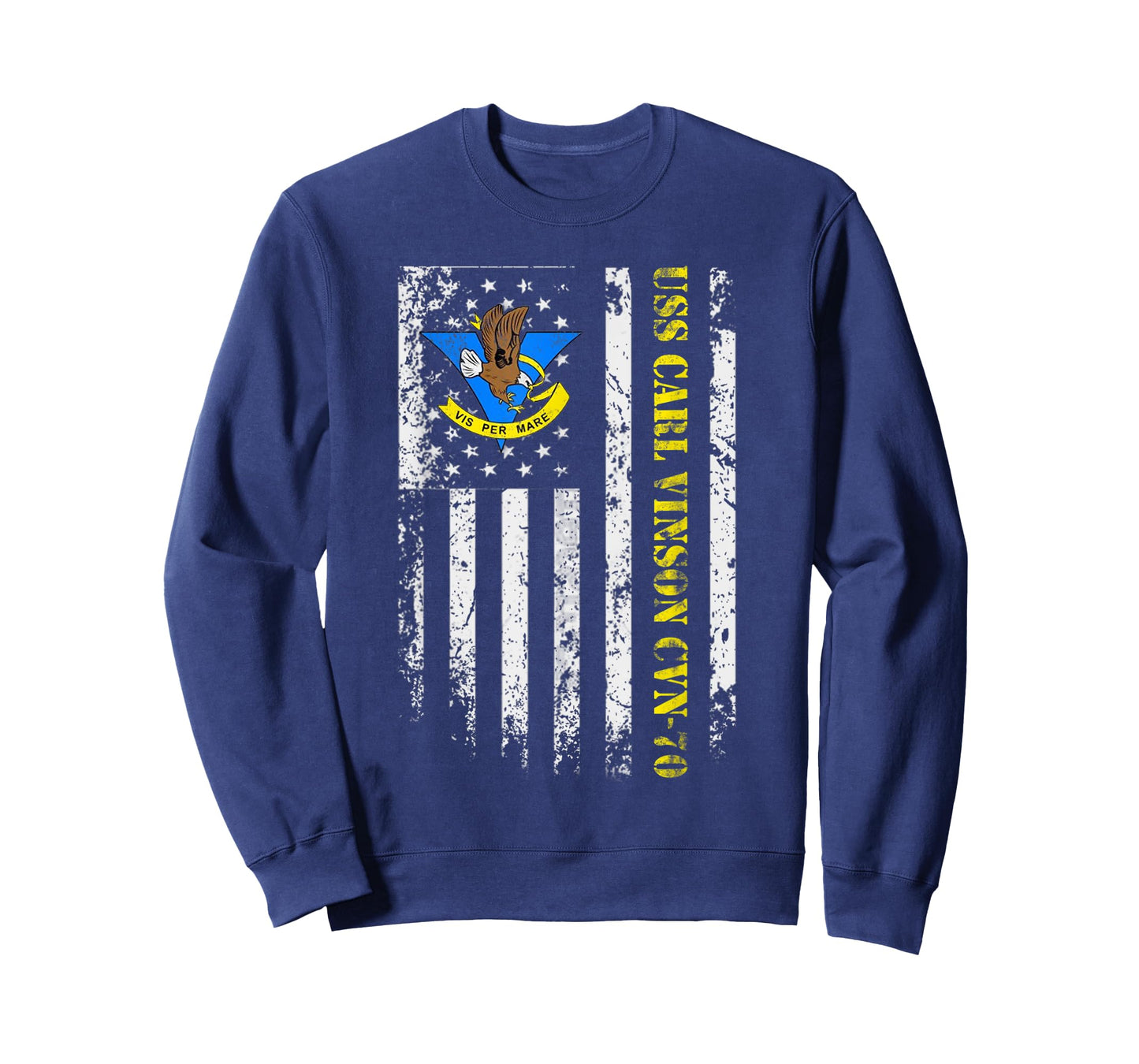 USS Carl Vinson CVN-70 Veteran American Flag Gift for Mens T-Shirt
