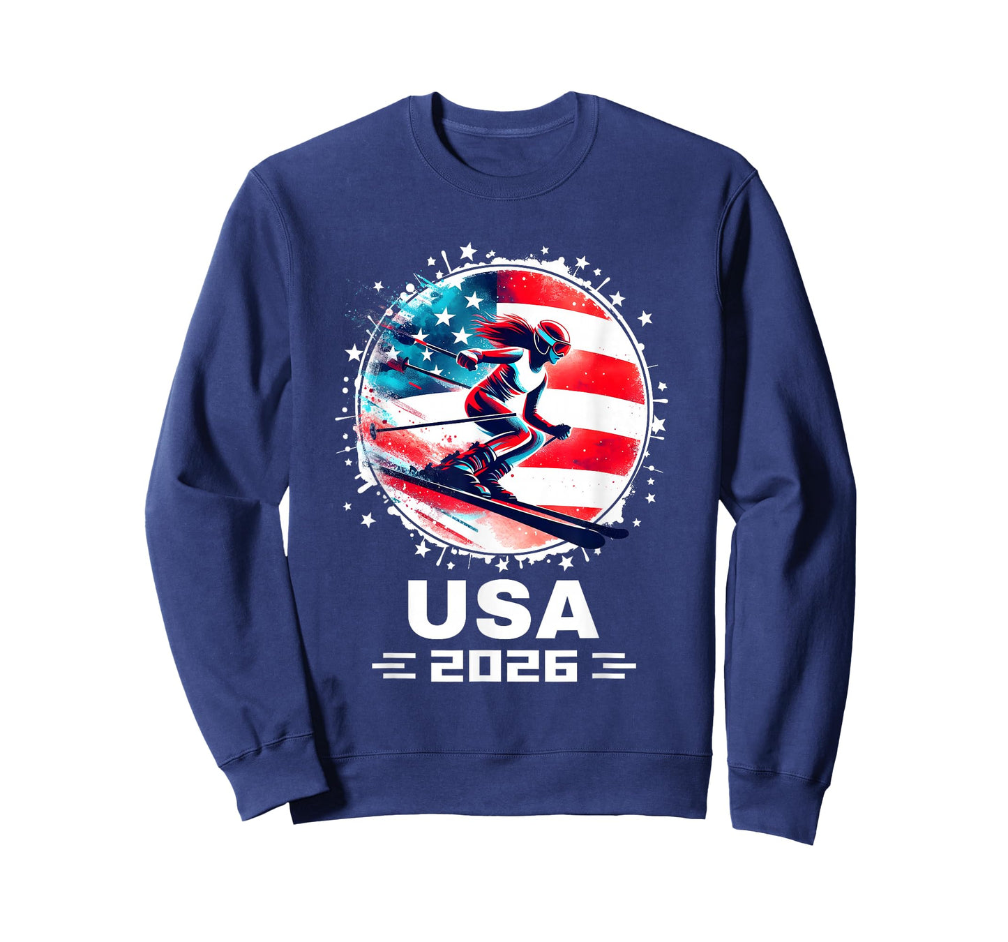 USA Women United States American Flag Ski Skiing USA Team T-Shirt