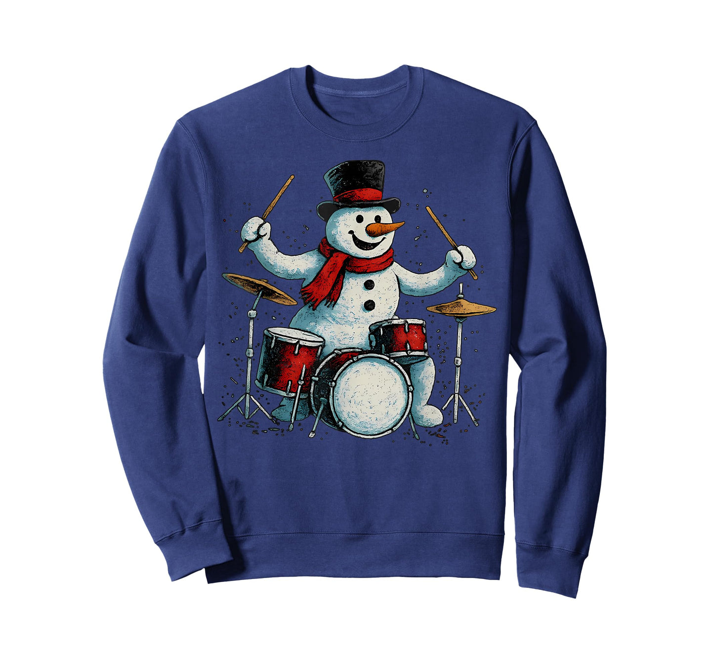 Drummer Snowman Christmas Musician Drums Percussionist Music T-Shirt