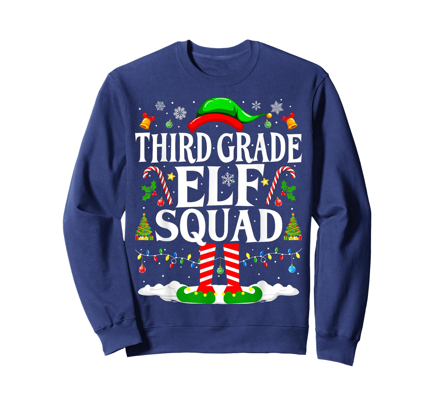 3rd Grade Elf Squad Xmas Funny Christmas Third Grade Elf T-Shirt