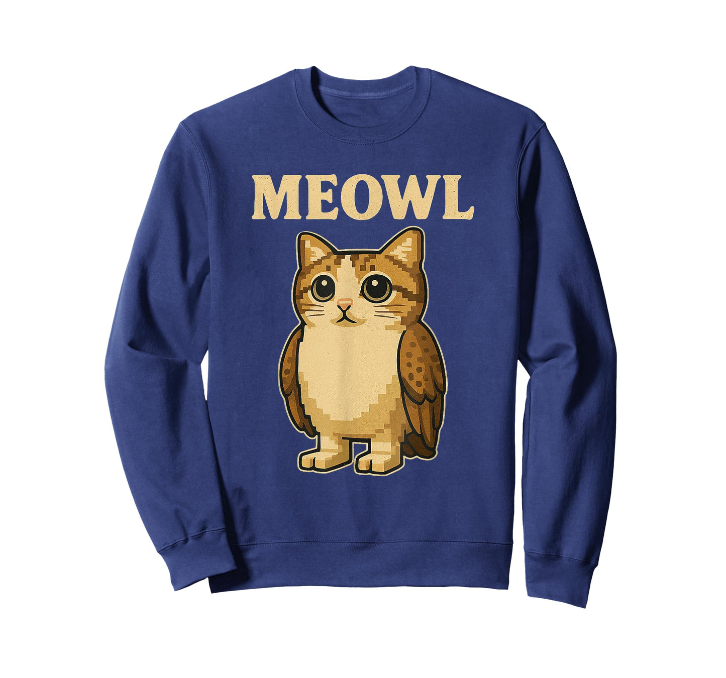 Meowl - Funny Meow Cat Owl Brainrot Meme Teen Kids Gaming T-Shirt