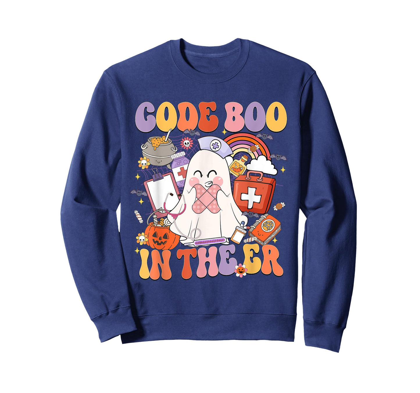 Code Boo In The ER Emergency Room Nurse Boo Halloween T-Shirt