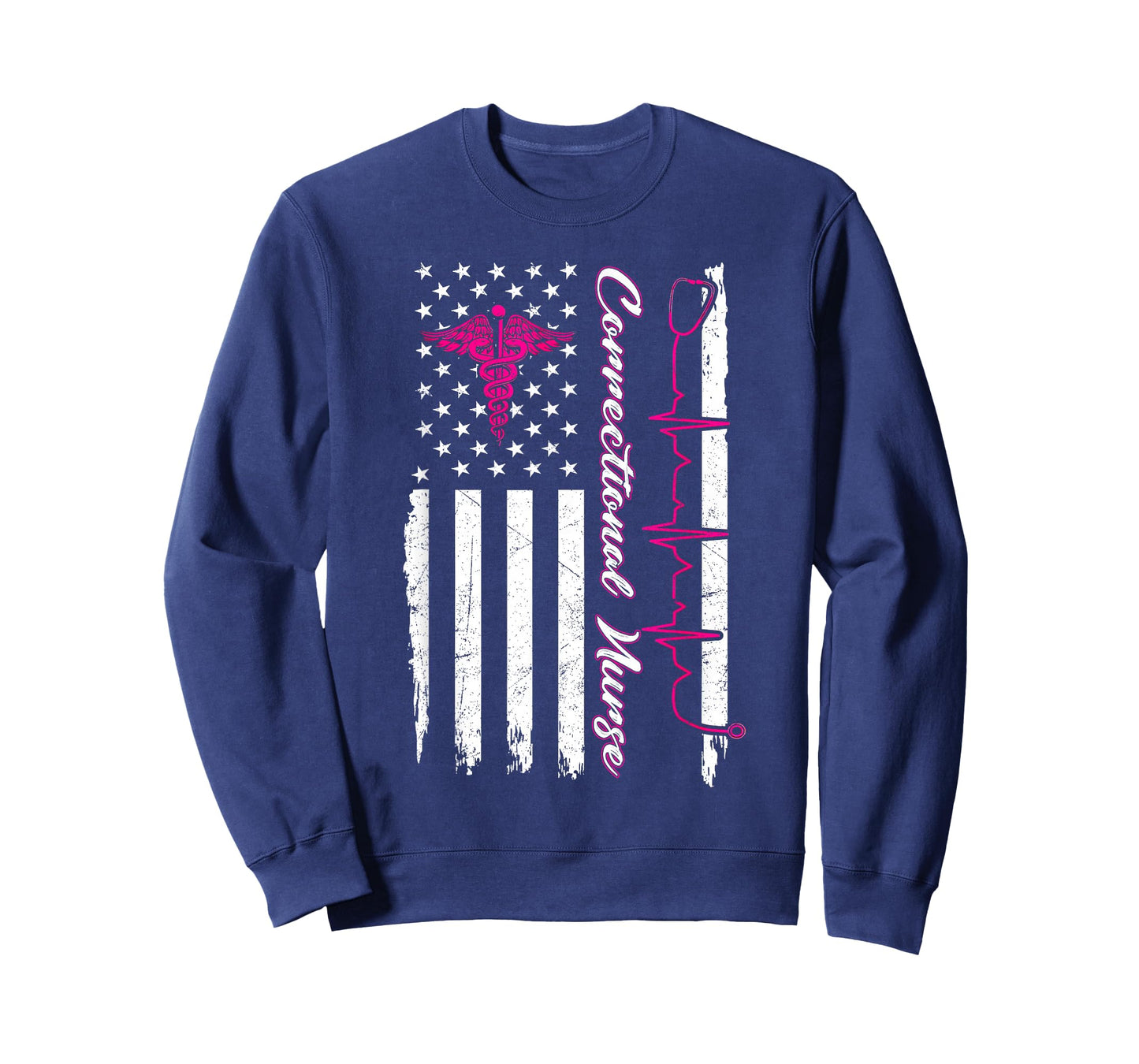 Correctional Nurse USA Flag Breast Cancer Nursing RN T-Shirt