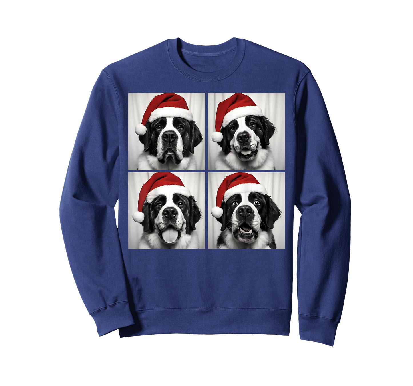 Funny Christmas Saint Bernard Santa Dog Lover Photo Booth T-Shirt