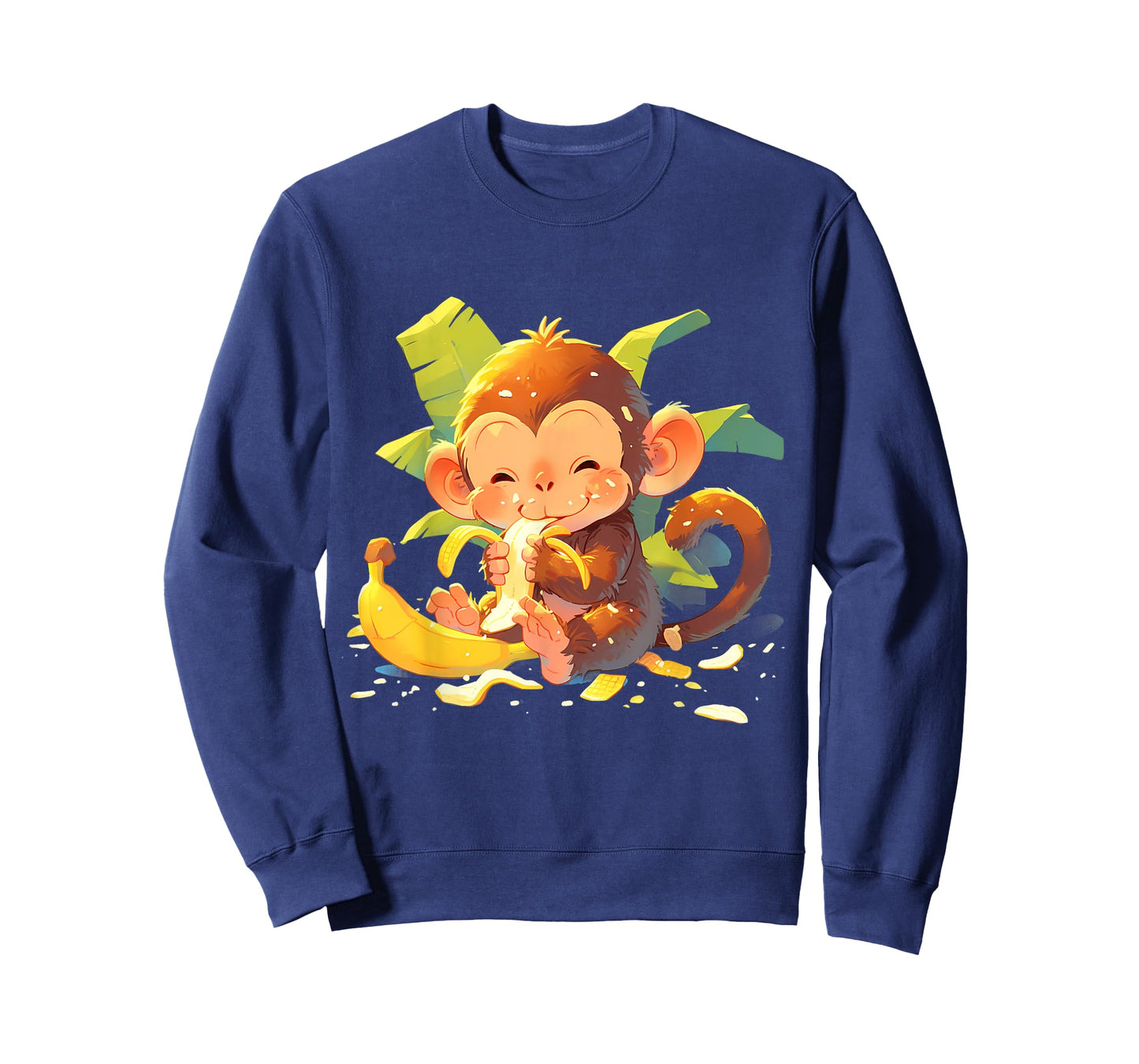 Banana Monkey Artwork Drawing Colourful Cute Monkey T-Shirt