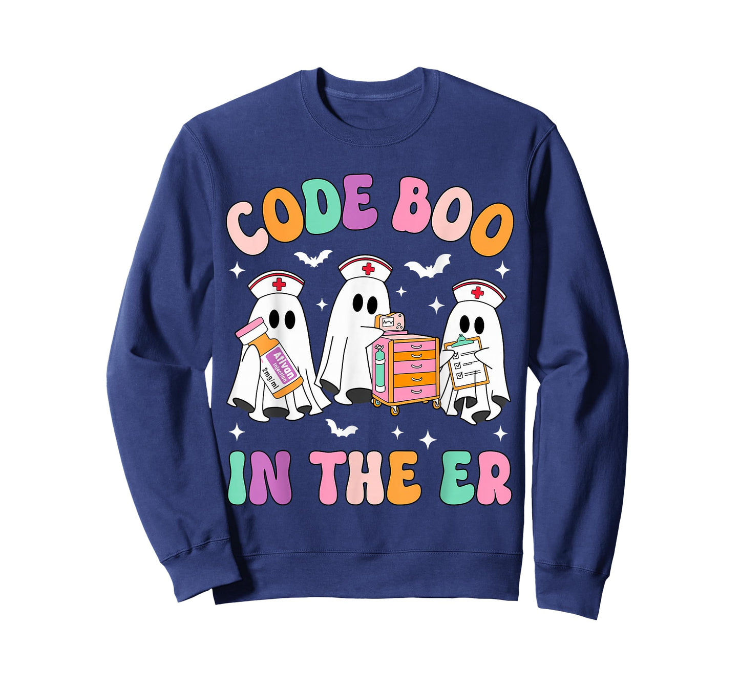 Code Boo In The ER Nurse Ghost Halloween Costume Nursing T-Shirt