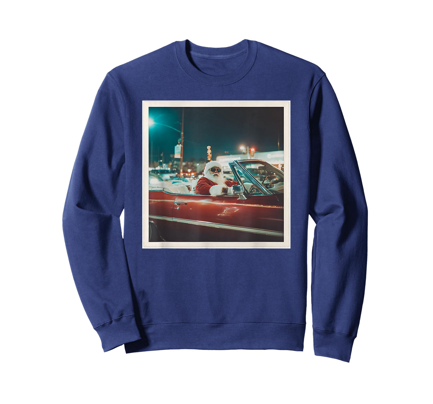 Santa Driving Convertible Car Cool Christmas T-Shirt