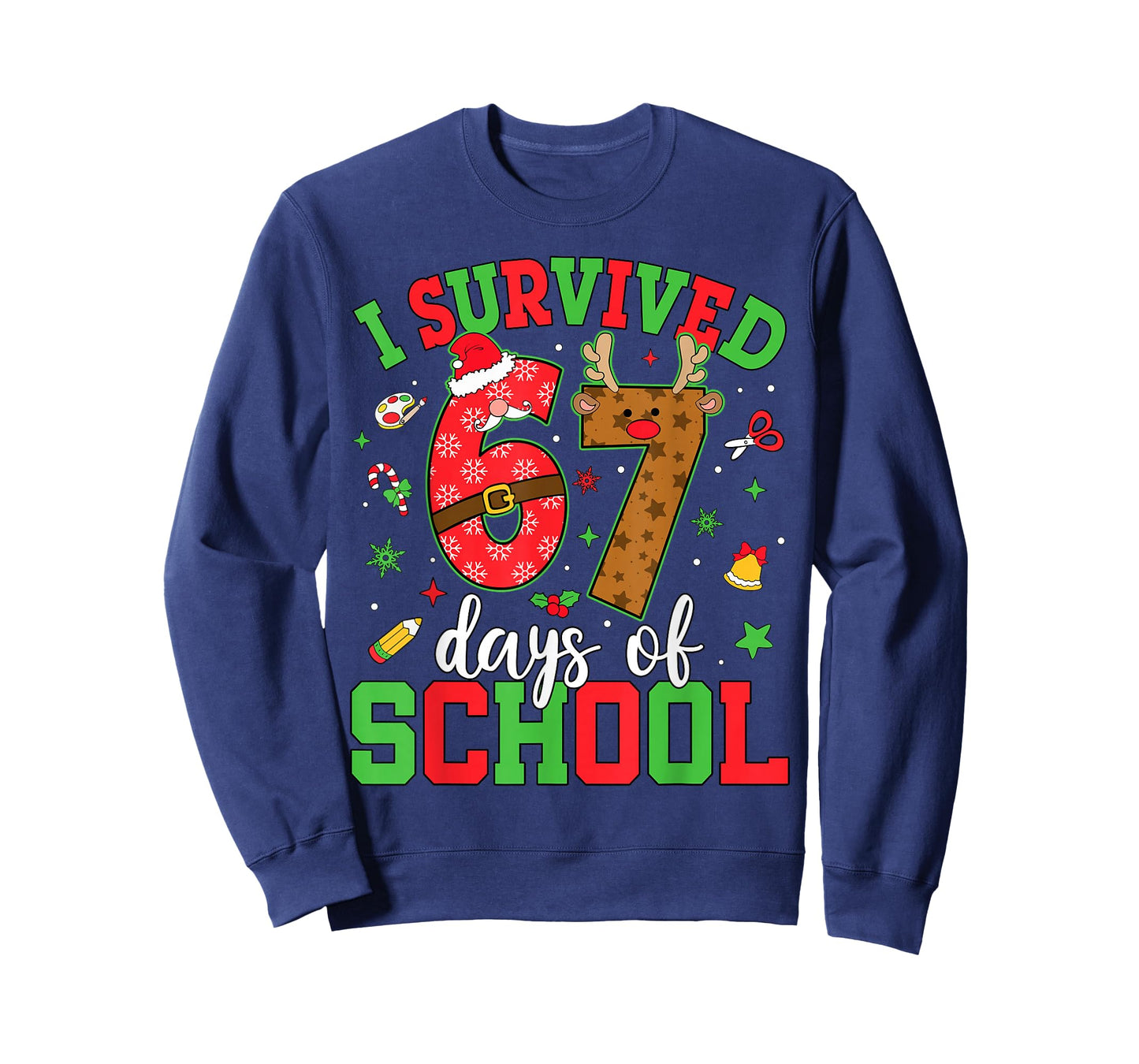 Happy 67th Day of School Funny Christmas 67 Meme Six Seven T-Shirt