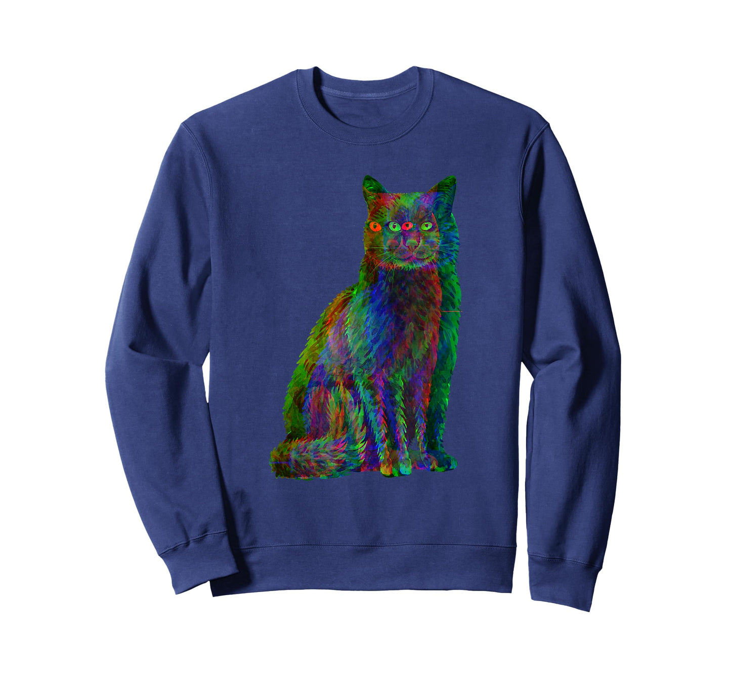 Trippy Cat Psychedelic Glitch Cat T-Shirt
