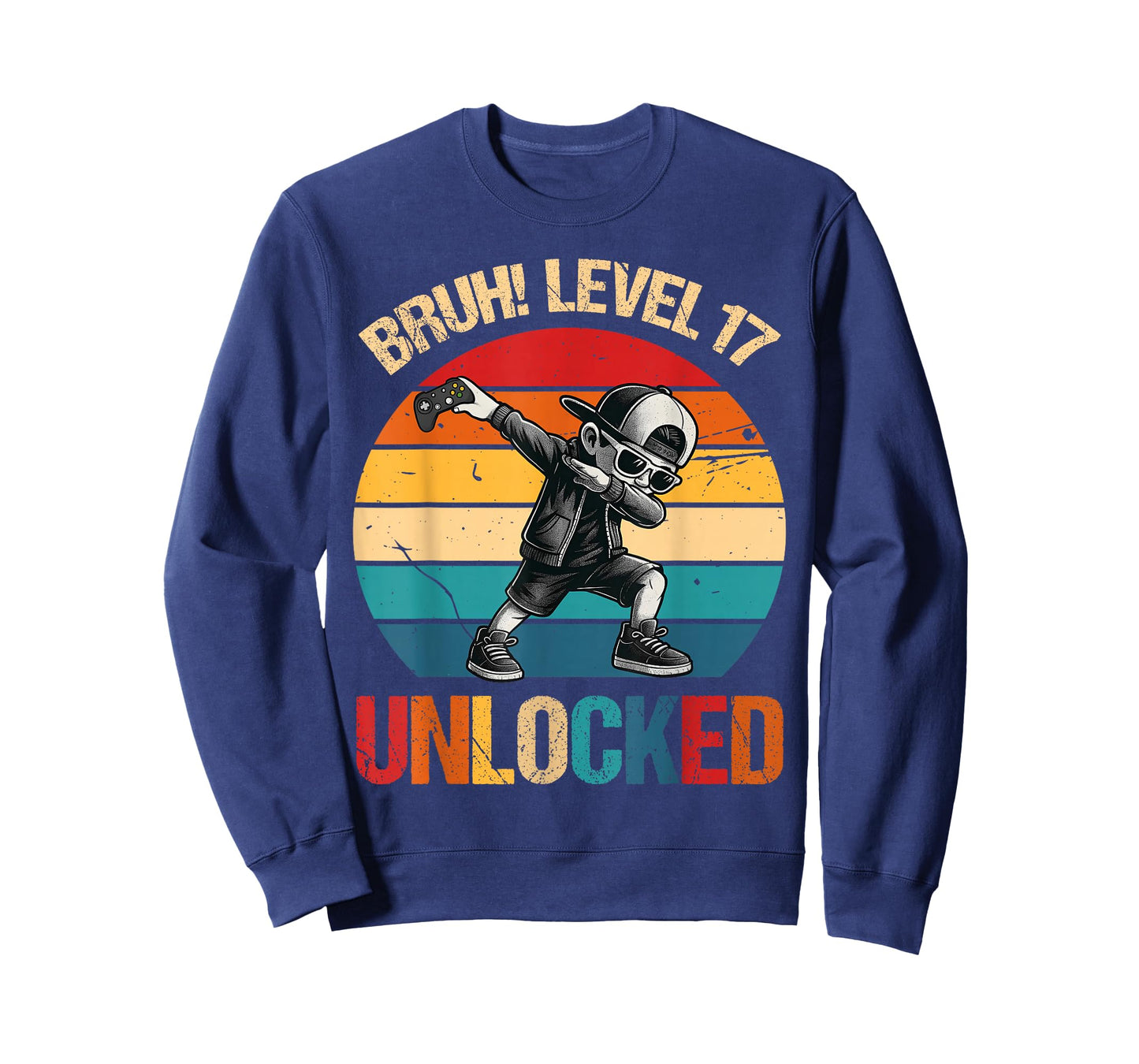 17 Years Old Dabbing Boy Bruh 17th Level Unlocked Birthday T-Shirt