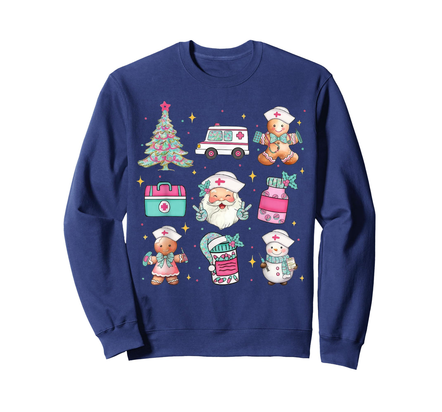 Cute Nurse Christmas Tree Santa Medical Themed T-Shirt