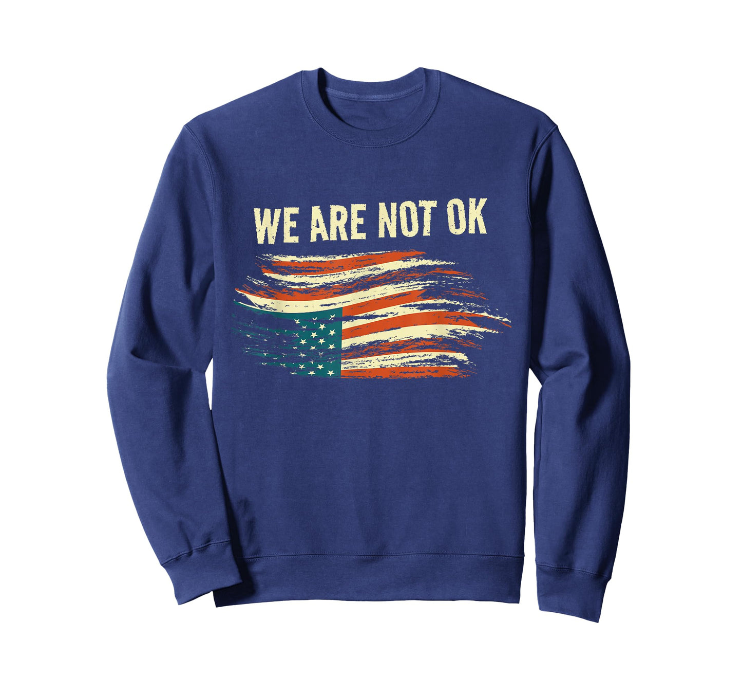 We Are Not Ok Upside Down Flag American Vintage Politics T-Shirt