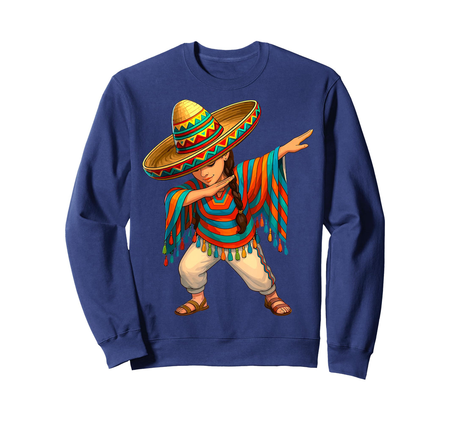 Mexican Girl Dabbing Poncho Cinco de Mayo T-Shirt