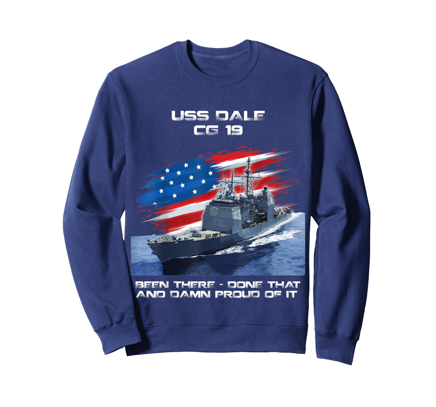 USS Dale CG-19 Class Cruiser American Flag Veteran Xmas T-Shirt for Women Men