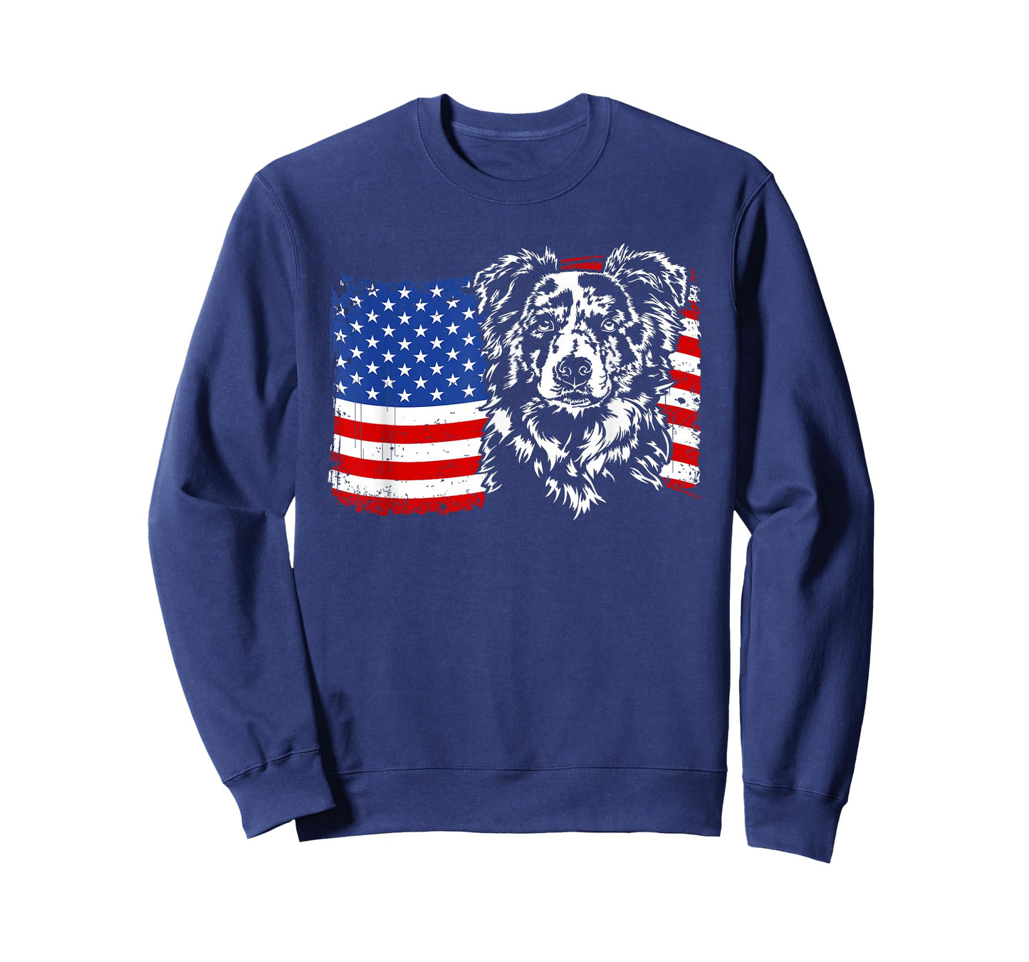 Proud merle Border Collie American Flag patriotic dog gift T-Shirt