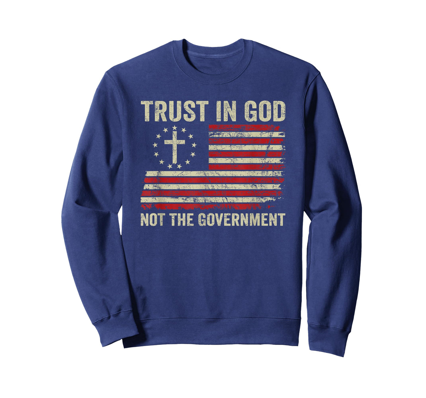 Trust In God Not The Government Patriotic Christian USA Flag T-Shirt
