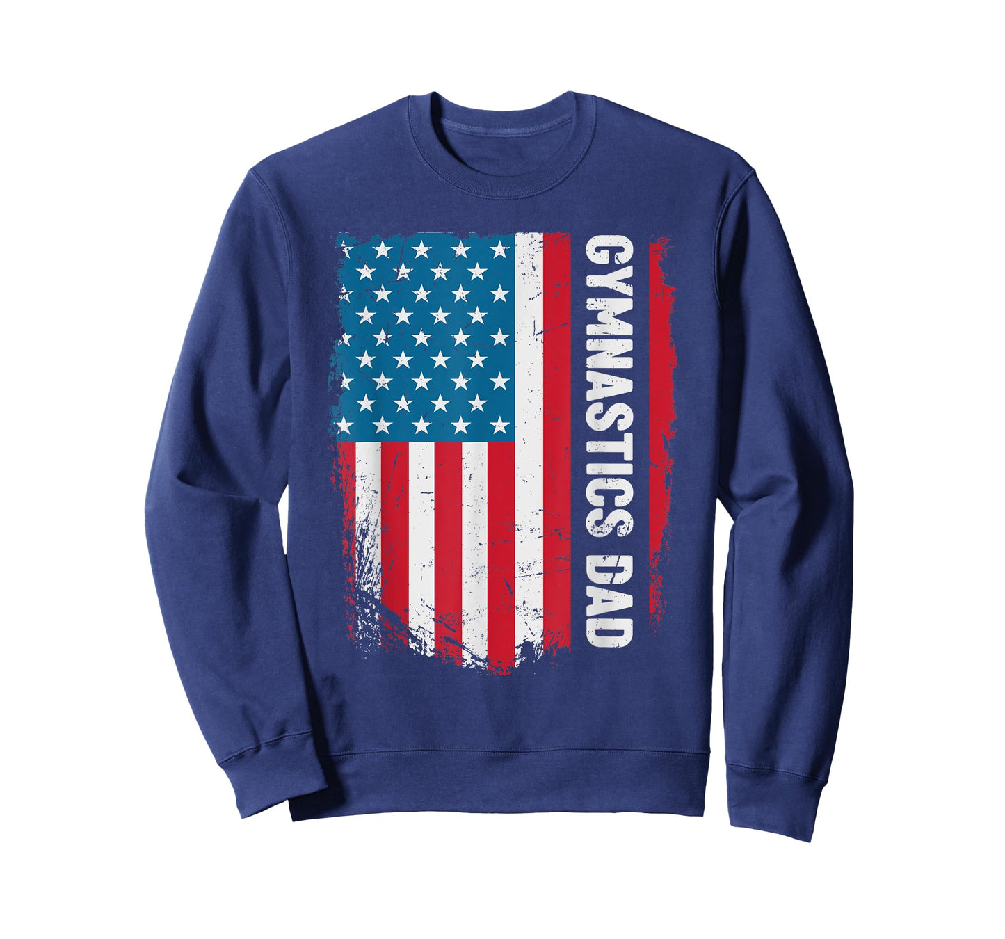 Funny Gymnastics Dad America US Flag Patriot Vintage Gift T-Shirt