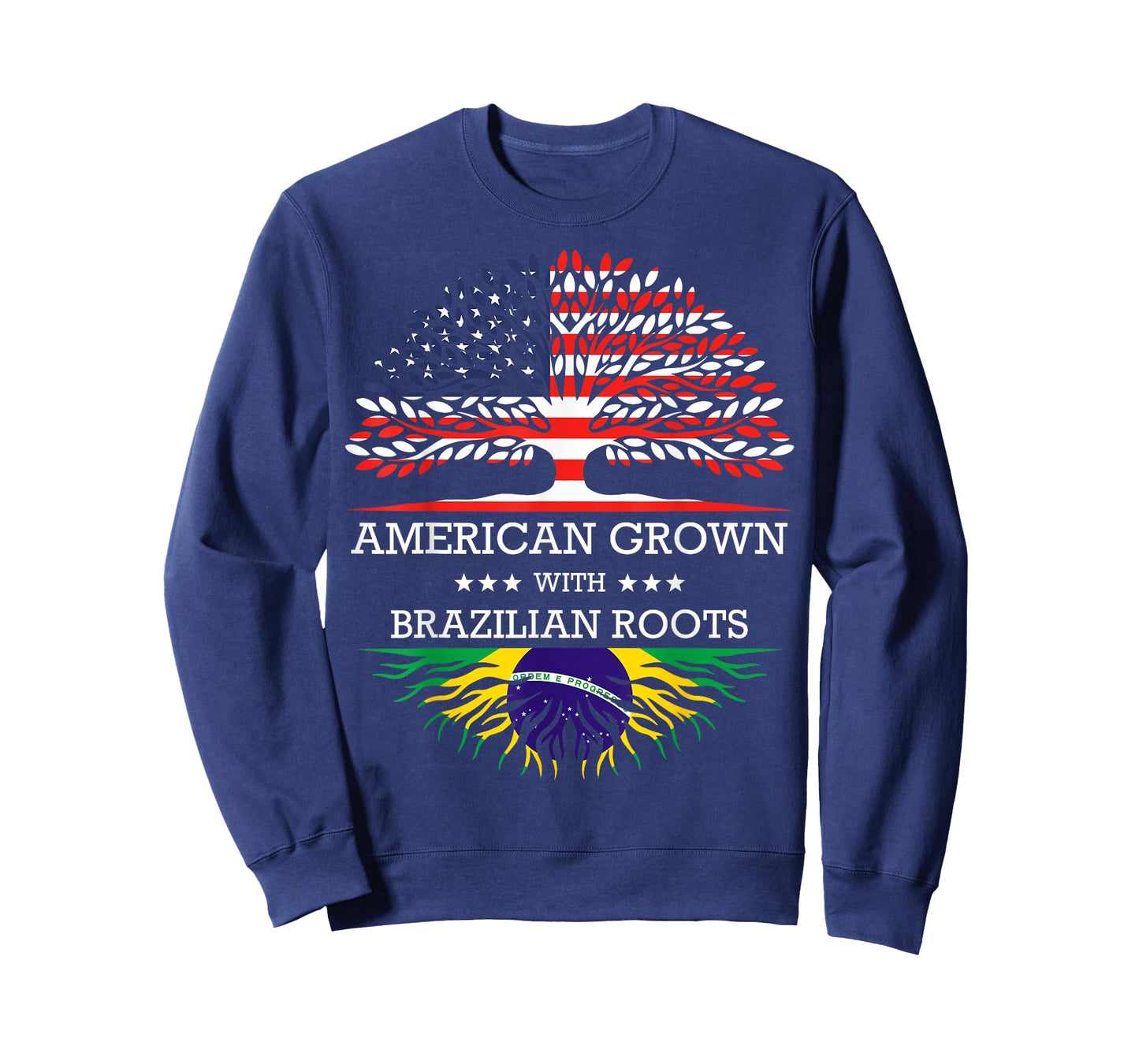 American Grown with Brazilian Roots USA Flag T-Shirt