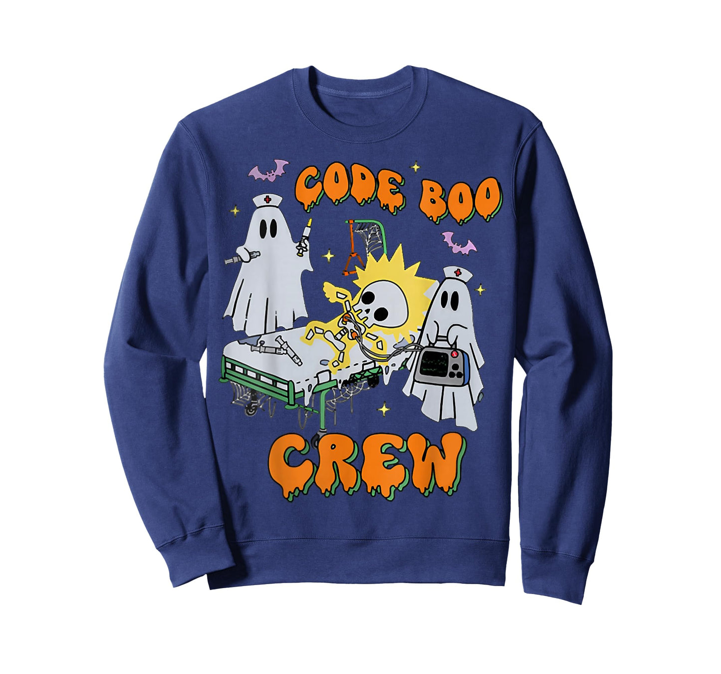 Code Boo Crew, Funny Ghost Nurse Halloween, Ghost ER Nurse T-Shirt