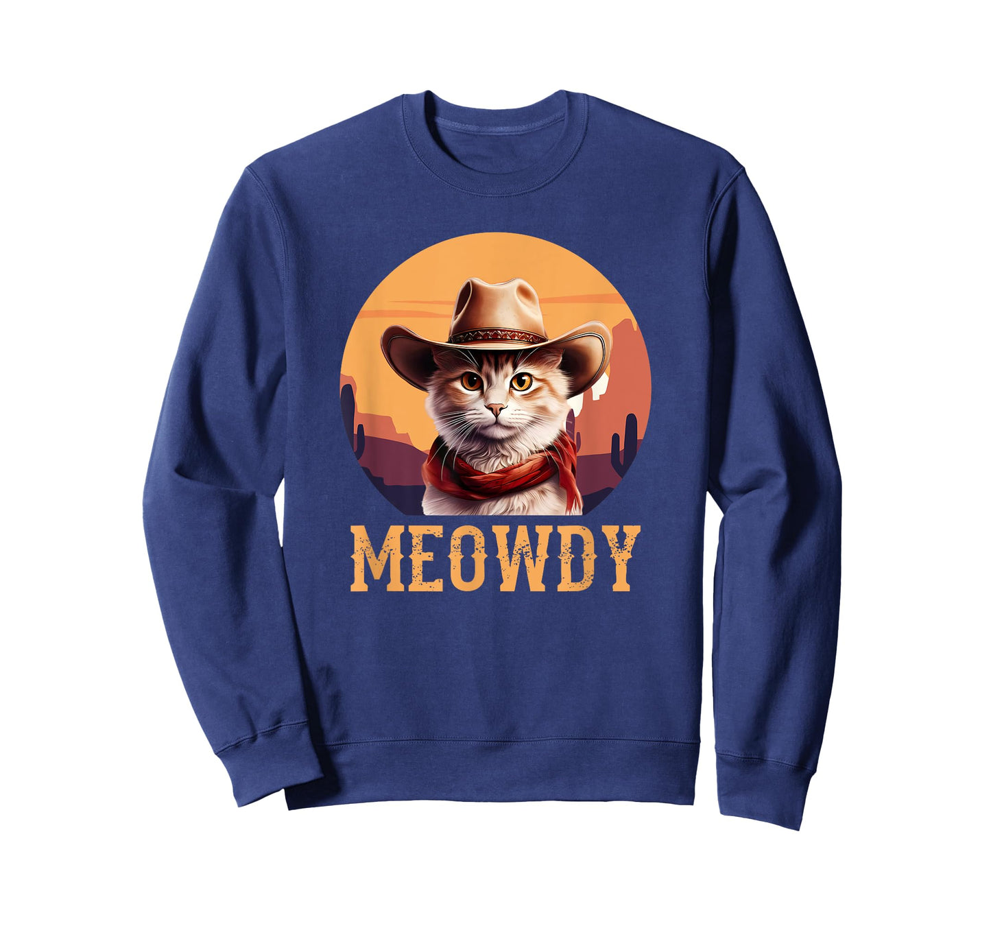 Meowdy Cat Cowboy Hat Funny Vintage Graphic T-Shirt